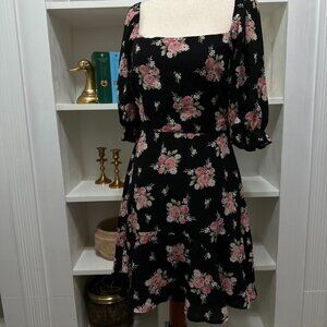 black floral dress